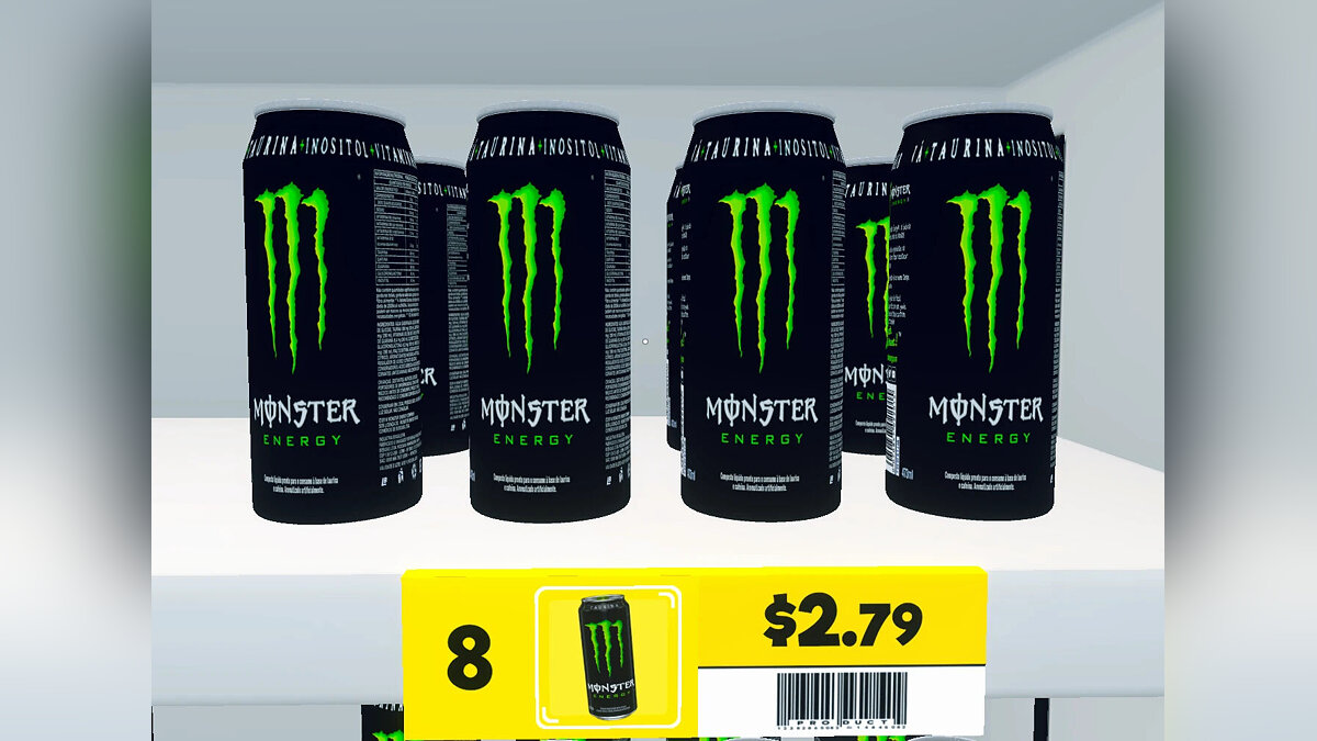 Supermarket Simulator — Напиток Monster Energy