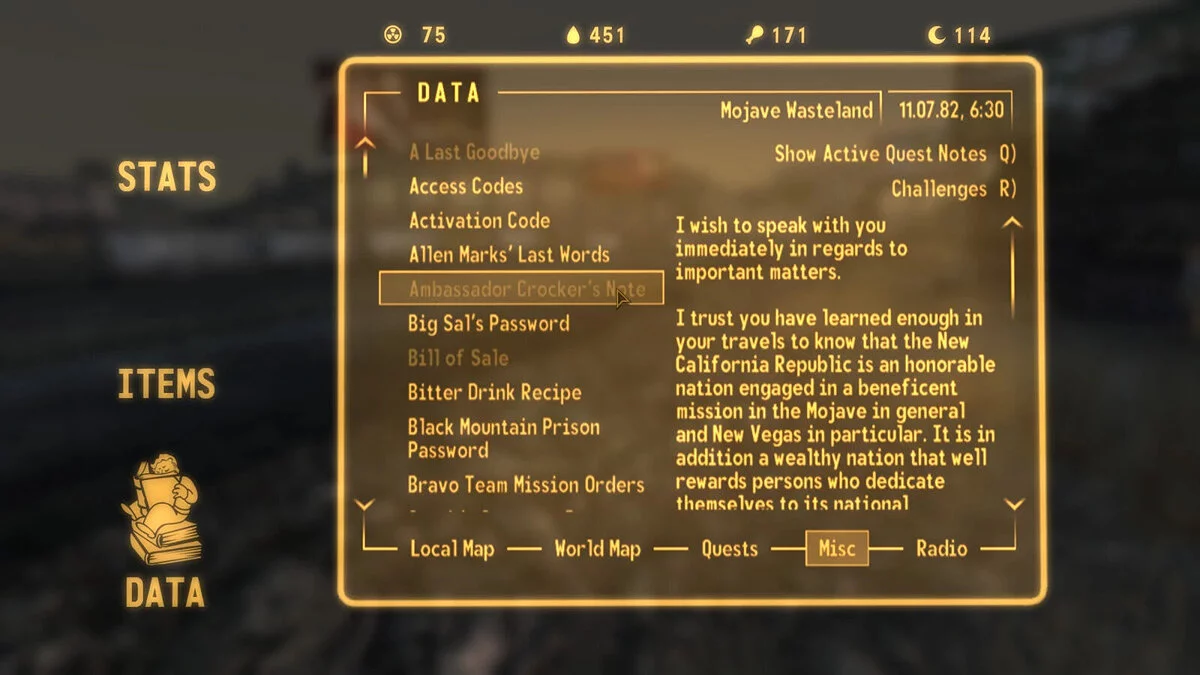 Fallout: New Vegas — Новый интерфейс Pip-Boy