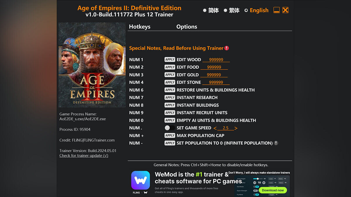 Age Of Empires 2: Definitive Edition — Трейнер (+12) [1.0 - Build.11172]