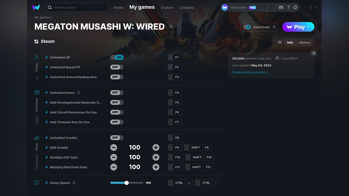 Megaton Musashi W: Wired — Трейнер (+12) от 04.05.2024 [WeMod]