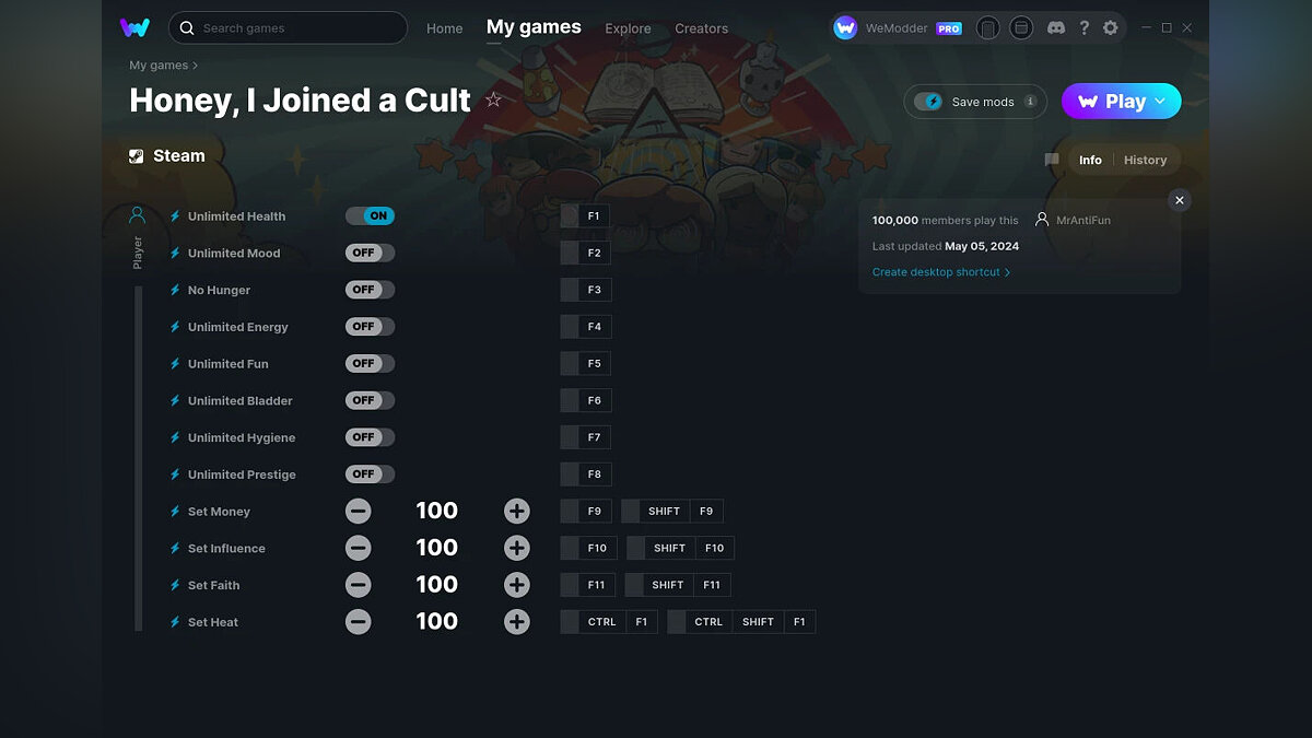 Honey, I Joined a Cult — Трейнер (+12) от 05.05.2024 [WeMod]