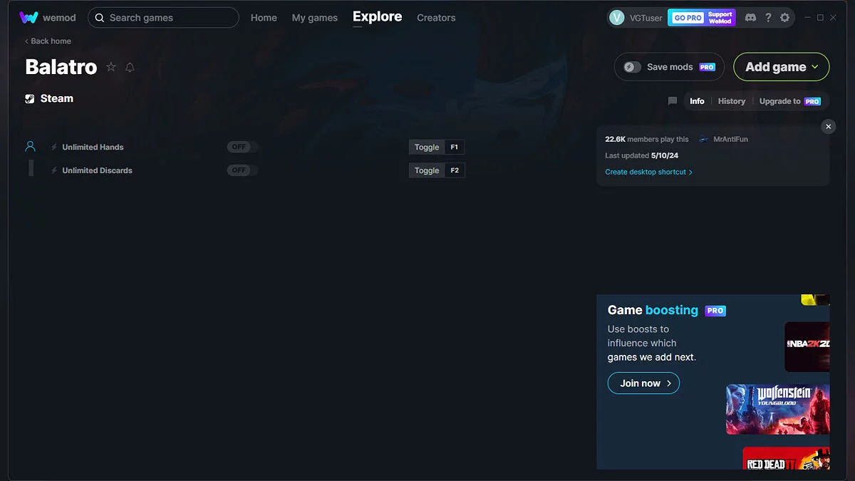 Трейнер (+2) от 10.05.2024 [WeMod]