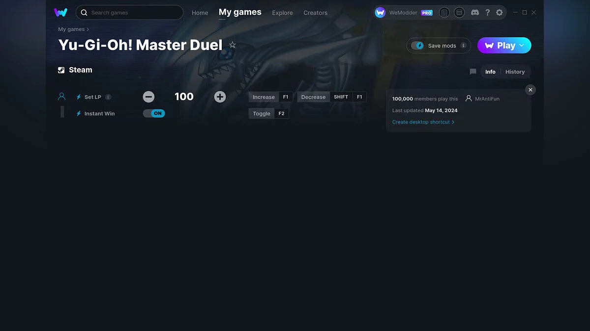Yu-Gi-Oh! Master Duel — Трейнер (+2) от 14.05.2024 [WeMod]