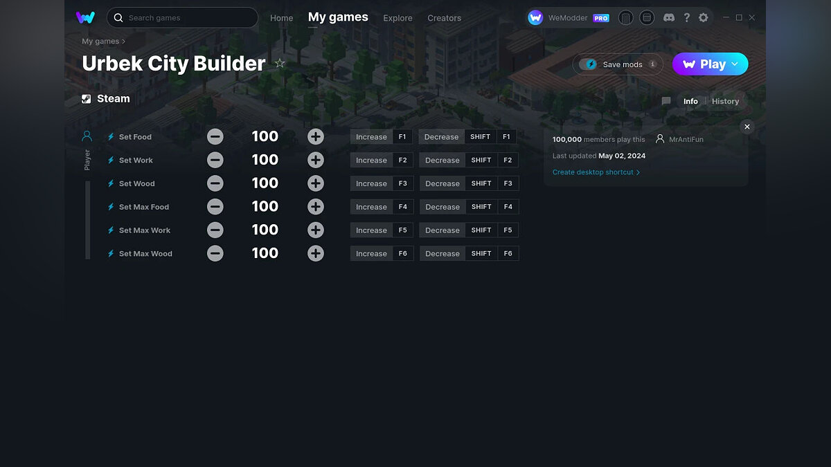 Urbek City Builder — Трейнер (+6) от 02.05.2024 [WeMod]