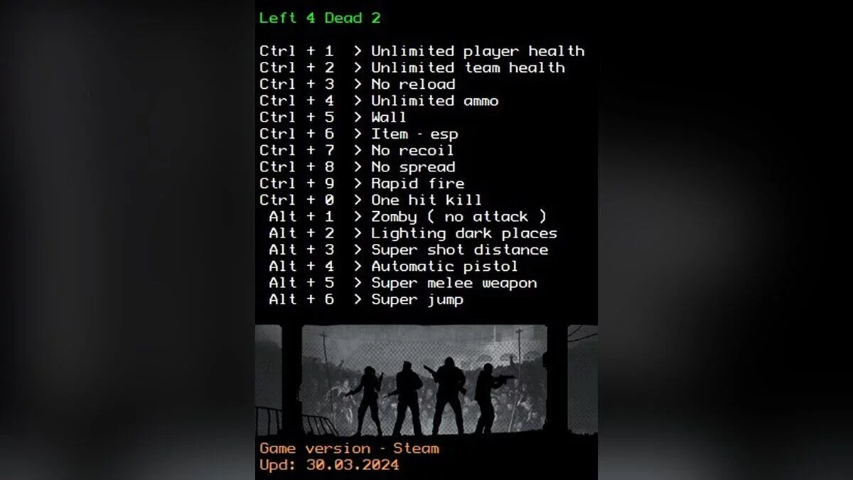 Left 4 Dead 2 — Трейнер (+16) [Steam Upd: 30.03.2024]