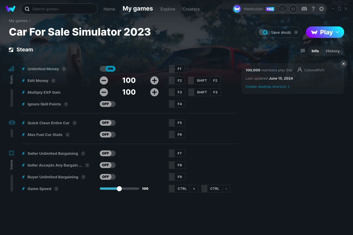 Читы для Car For Sale Simulator 2023