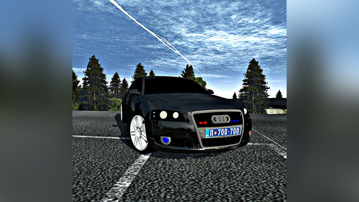 Simple Car Crash Physics Sim — Audi A8 полицейская