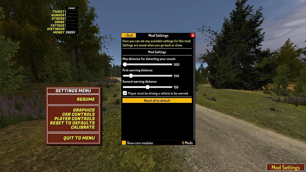 My Summer Car — Cousin Tracker — предупреждение о кузене за углом
