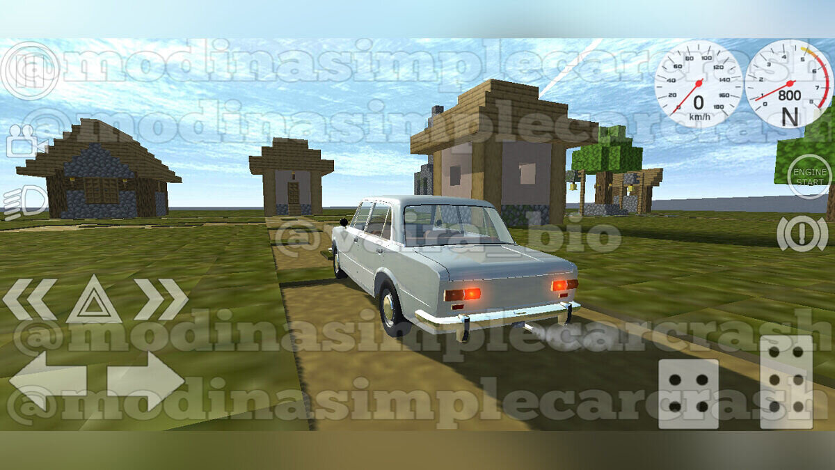 Simple Car Crash Physics Sim — Карта в стиле Minecraft