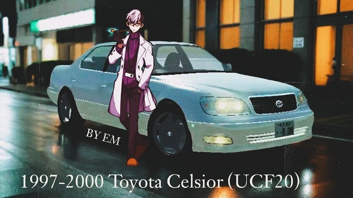 Simple Car Crash Physics Sim — Toyota Celsior стоковая
