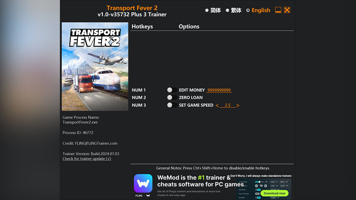 Transport Fever 2 — Трейнер (+3) [1.0 - 35732]