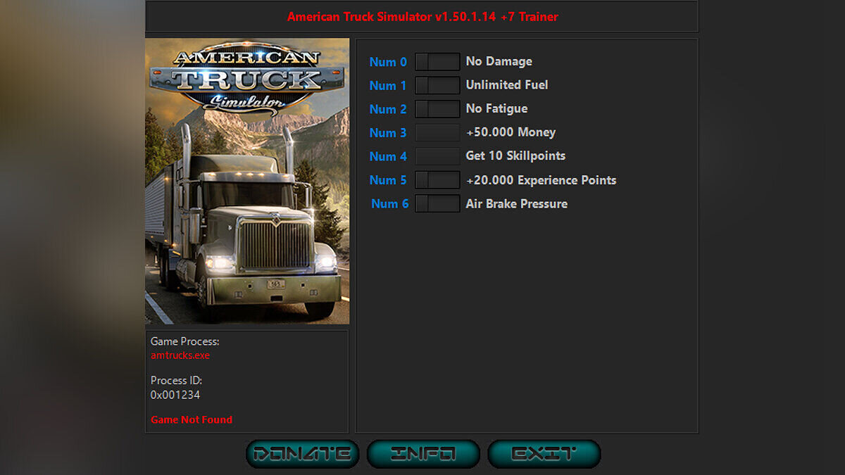 American Truck Simulator — Трейнер (+7) [1.50.1.14: Fixed]