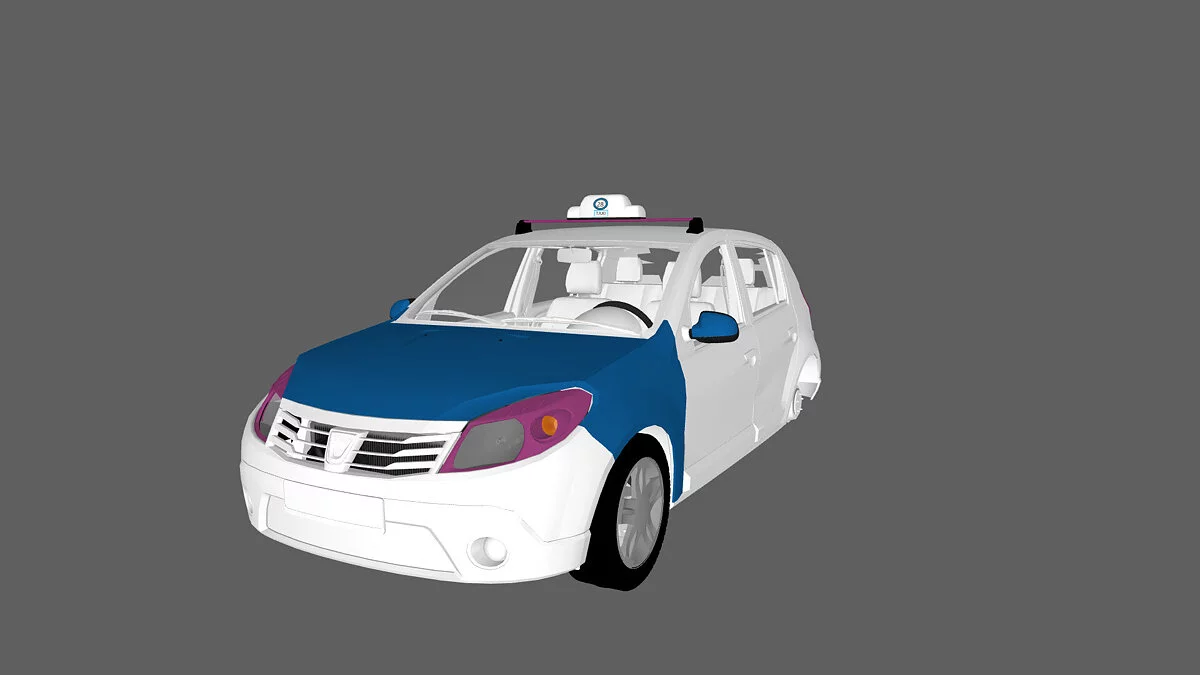 Simple Car Crash Physics Sim — Dacia Sandero Taxi