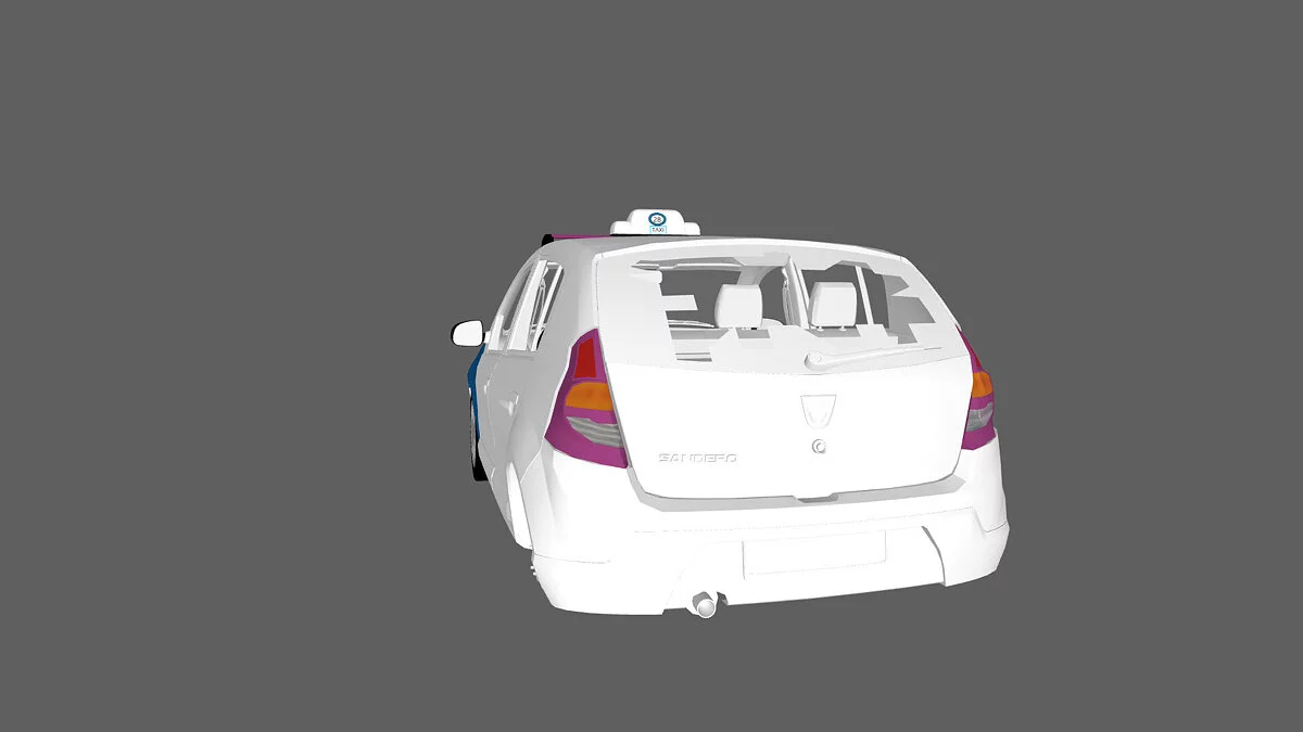Simple Car Crash Physics Sim — Dacia Sandero Taxi
