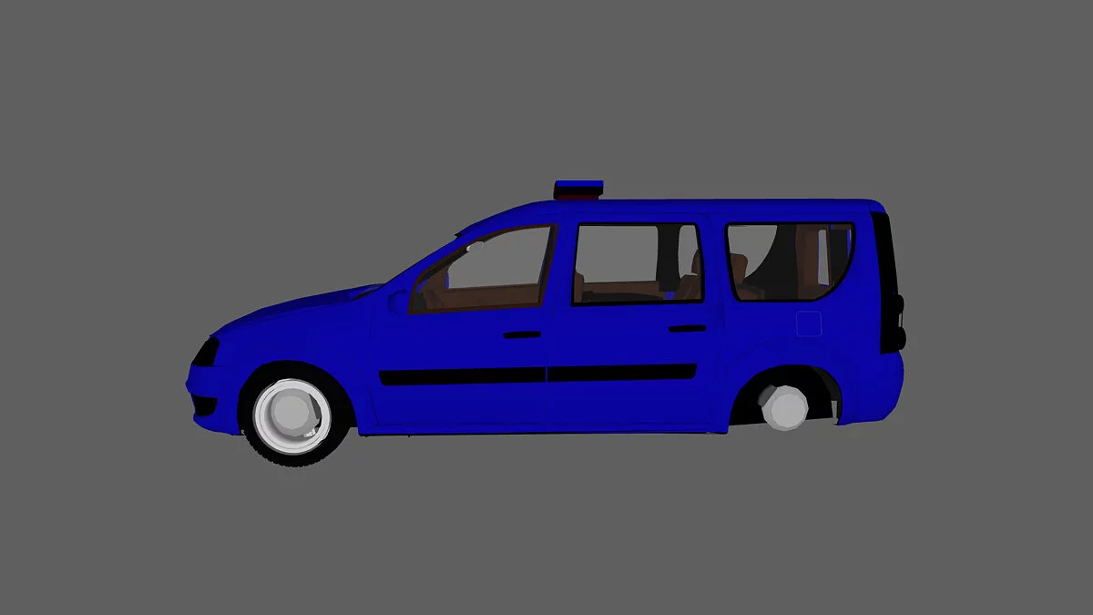 Simple Car Crash Physics Sim — Lada Largus с мигалками