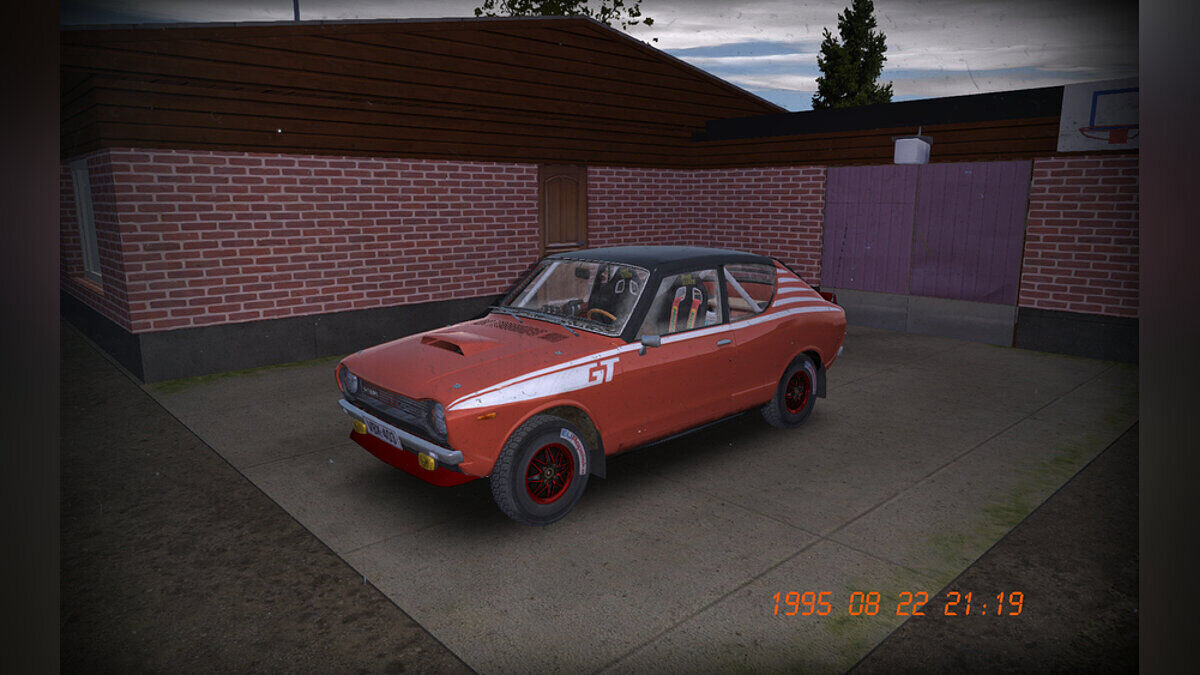 My Summer Car — Satsuma GT для ралли, красная окраска, номера получены