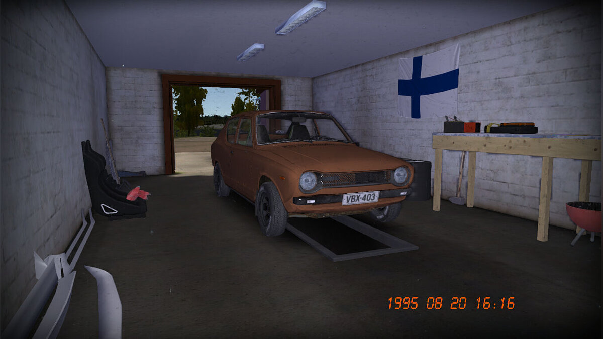 My Summer Car — Сток Satsuma с номерами, 100к марок, весь тюнинг и GT детали в гараже