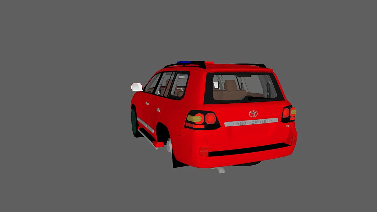 Simple Car Crash Physics Sim — Toyota Land Cruiser 200 с мигалкой