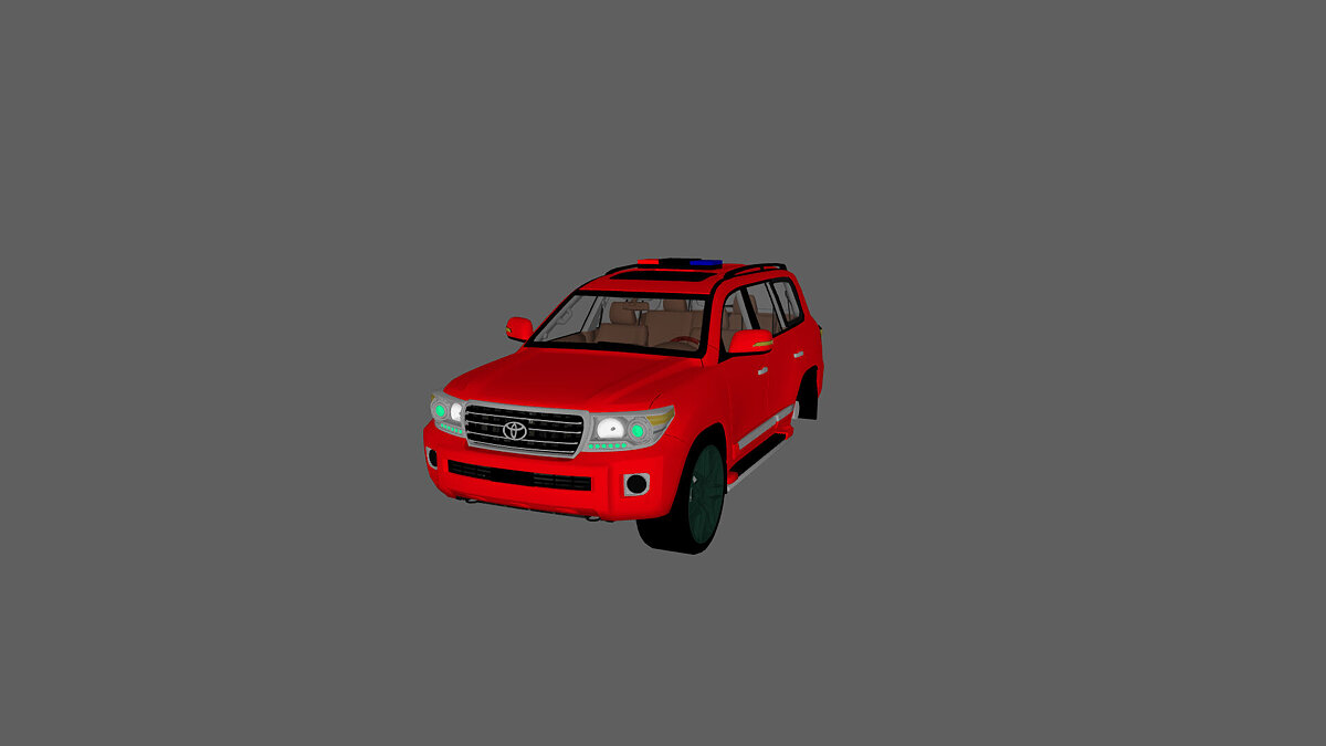 Simple Car Crash Physics Sim — Toyota Land Cruiser 200 с мигалкой