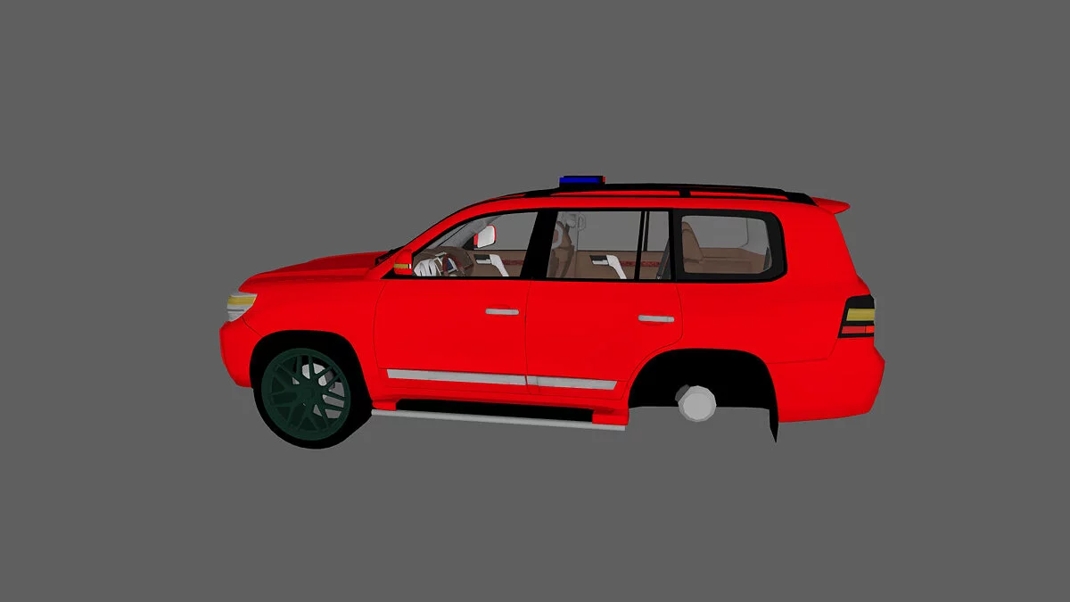 Simple Car Crash Physics Sim — Toyota Land Cruiser 200 с мигалкой