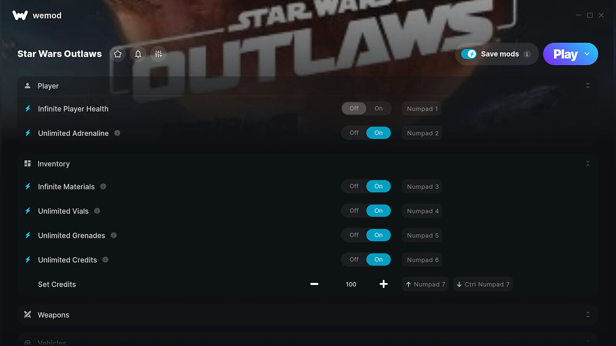 Star Wars Outlaws — Трейнер (+11) от 29.08.2024 [WeMod]