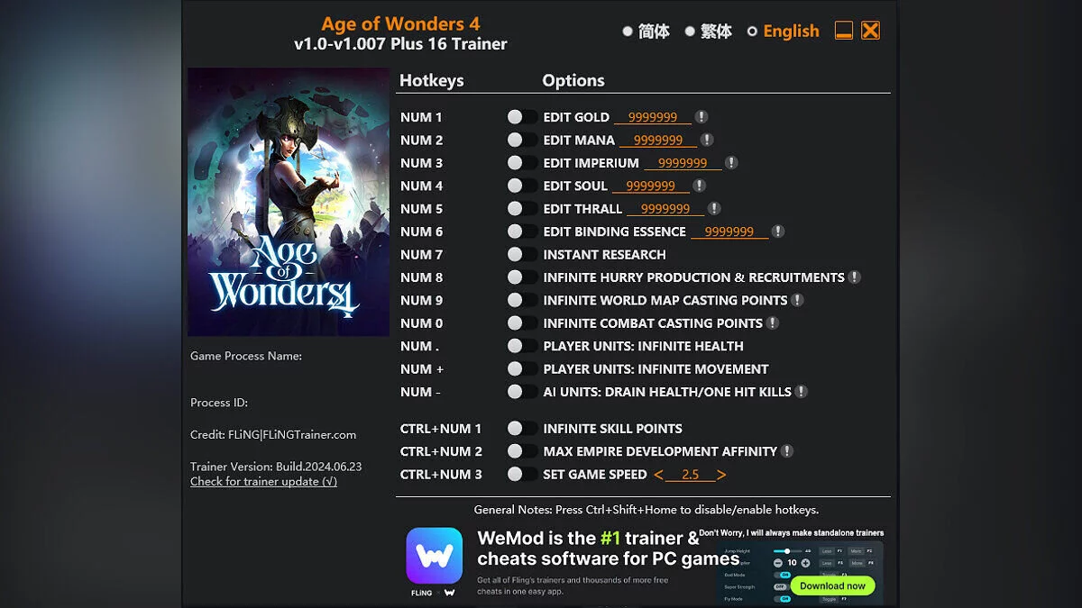 Age of Wonders 4 — Трейнер (+16) [1.0 - 1.007]