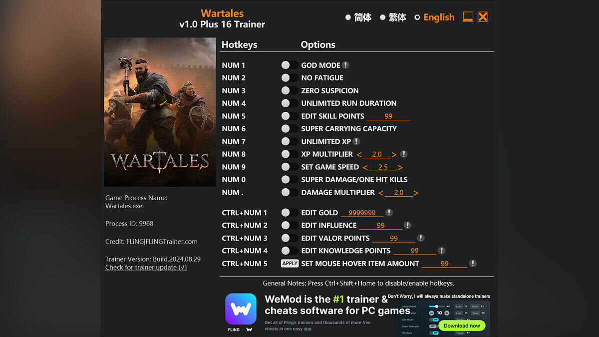 Wartales — Трейнер (+16) [UPD: 29.08.2024]