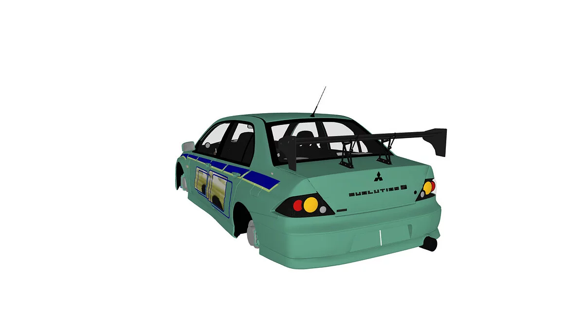 Simple Car Crash Physics Sim — Mitsubishi Lancer Evolution 7