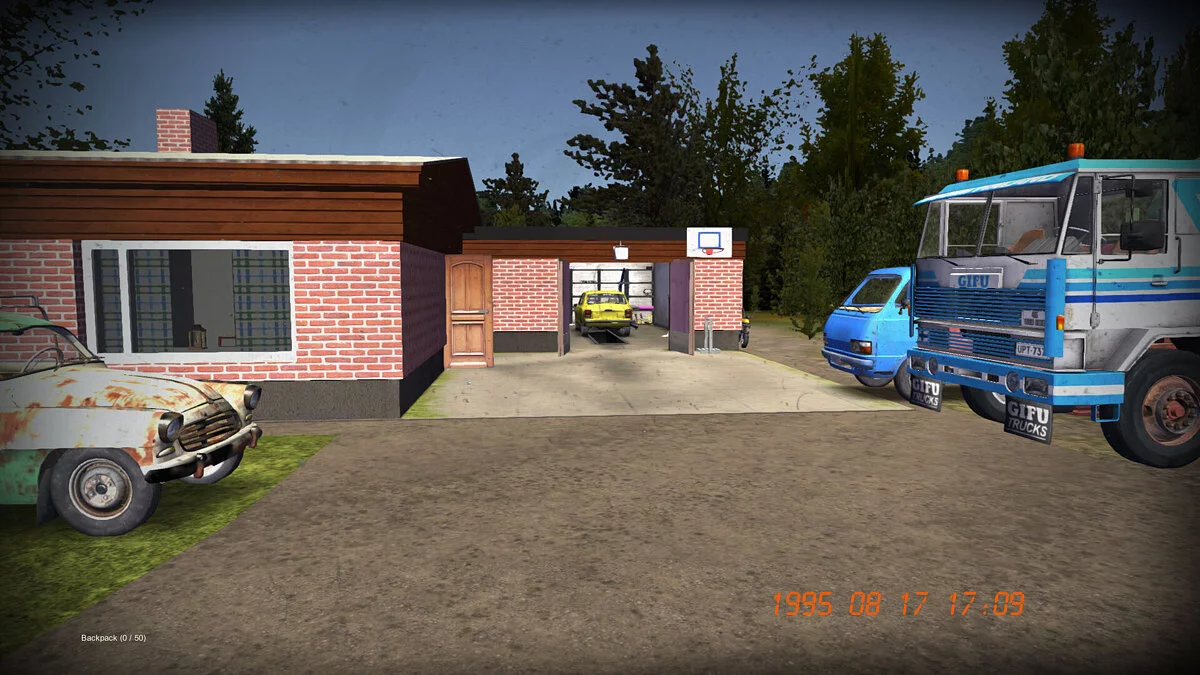 My Summer Car — Стоковая Сатсума с тюнингом в гараже