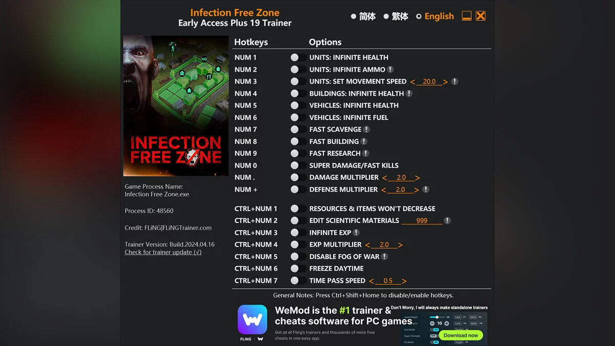 Infection Free Zone — Трейнер (+19) [EA: 17.09.2024]