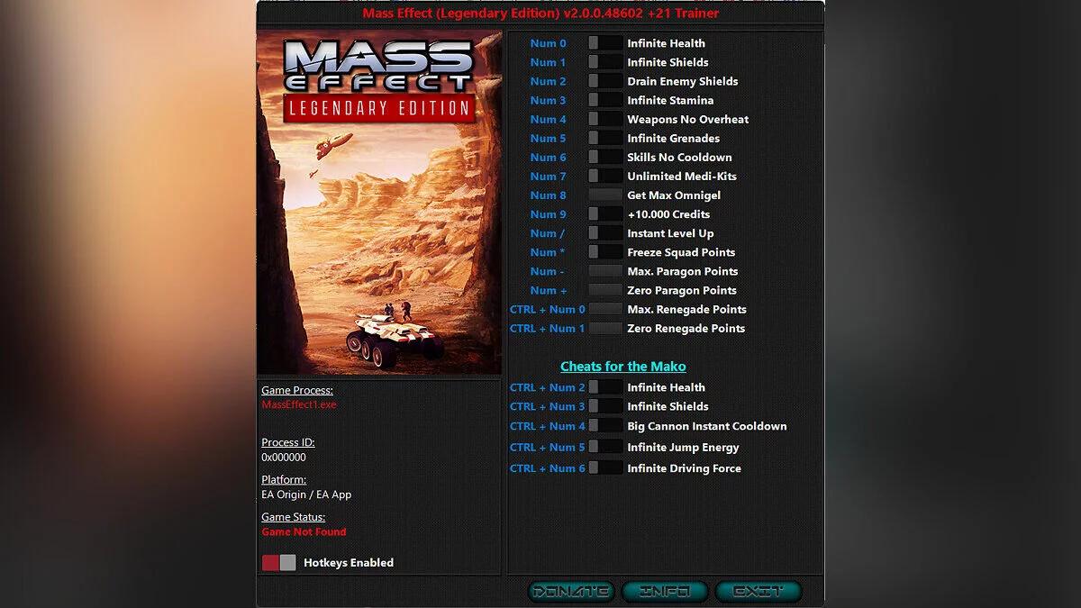 Mass Effect Legendary Edition — Трейнер (+21) [2.0.0.48602]