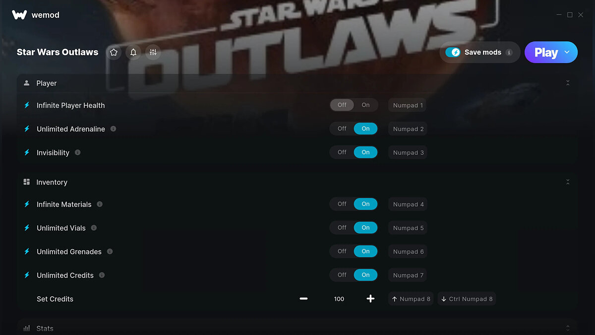 Star Wars Outlaws — Трейнер (+22) от 01.09.2024 [WeMod]