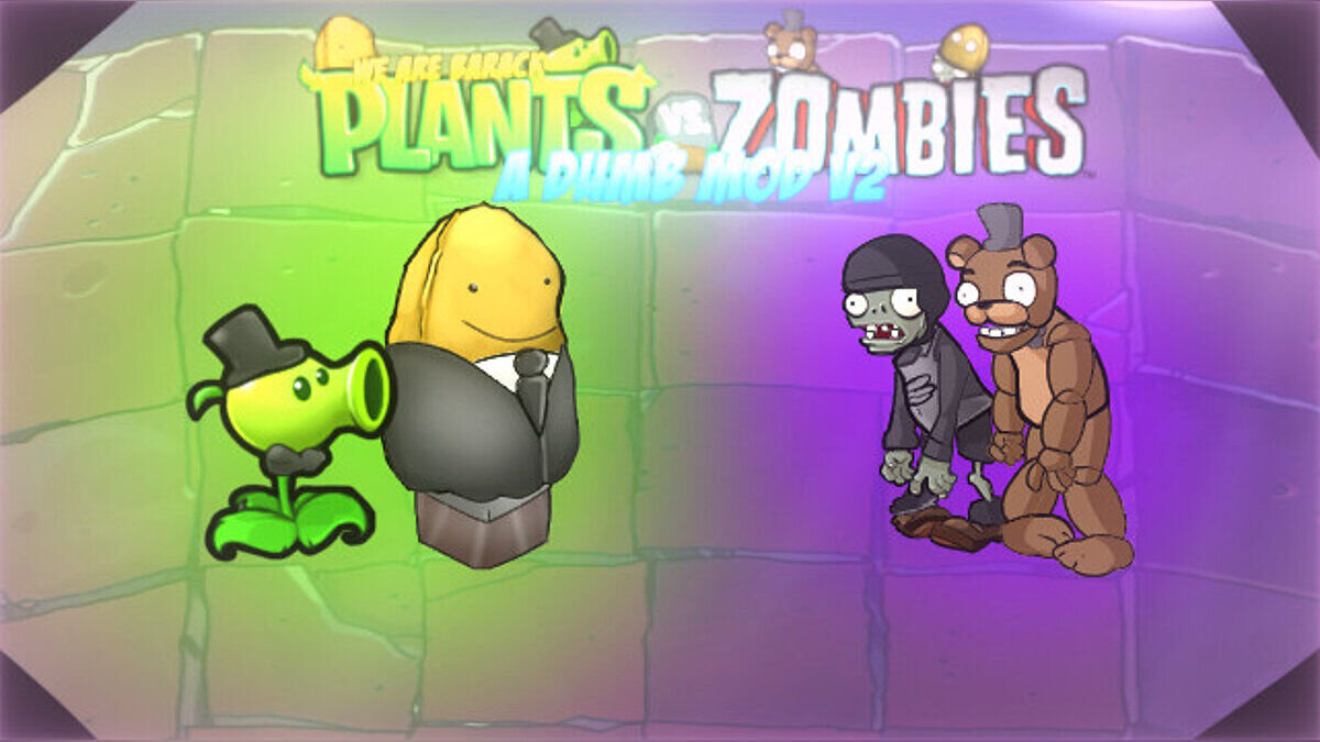 Plants vs. Zombies — Мод A Dumb Mod — новые зомби, отсылки на FNaF, Симпсонов и многое другое