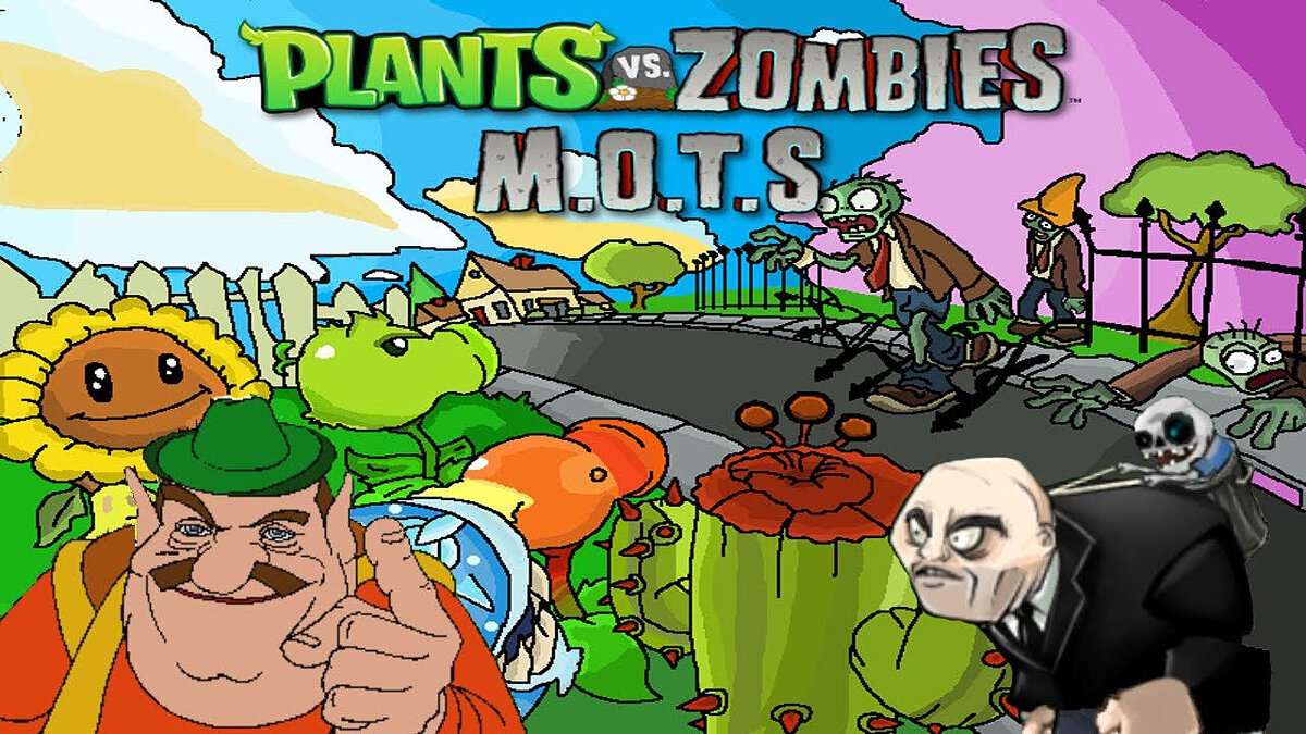 Plants vs. Zombies — Мод M.O.T.S v1.2.1 — новый геймплей, графика, музыка, растения и зомби