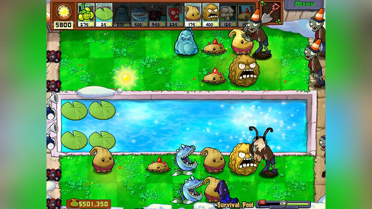 Plants vs. Zombies — Мод M.O.T.S v1.2.1 — новый геймплей, графика, музыка, растения и зомби