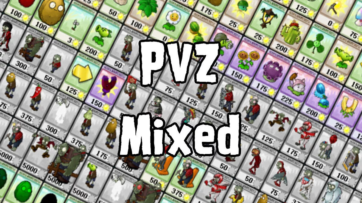 Plants vs. Zombies — PVZ Mixed 2.06.03.014 (PP1002) — хардмод с новыми растениями и мини-играми