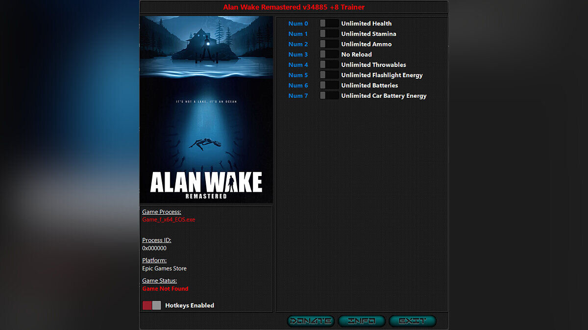 Alan Wake Remastered — Трейнер (+8) [34885]