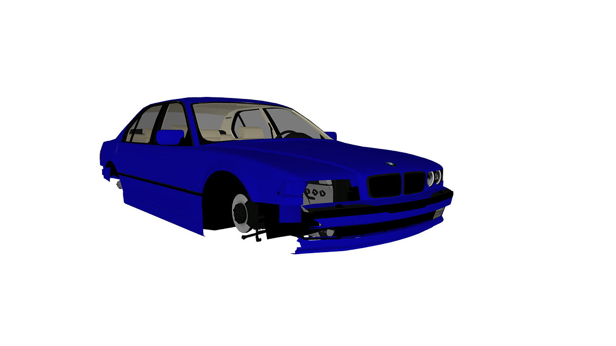 Simple Car Crash Physics Sim — BMW e38 nekro