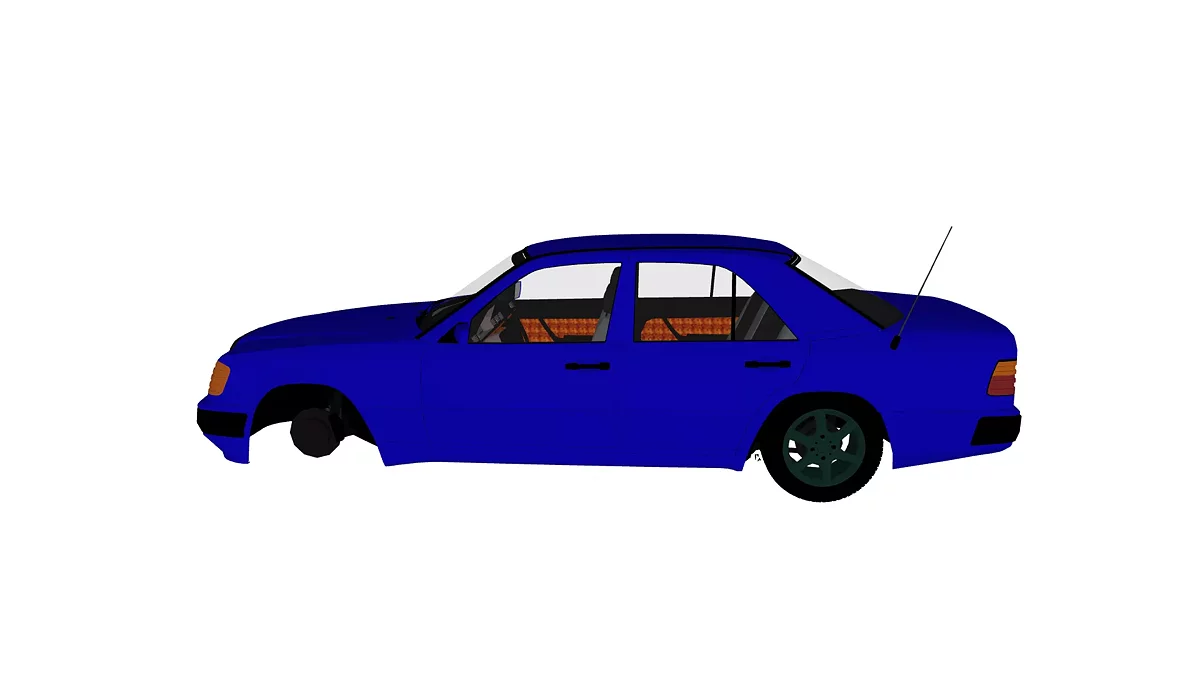 Simple Car Crash Physics Sim — Mercedes-Benz W124