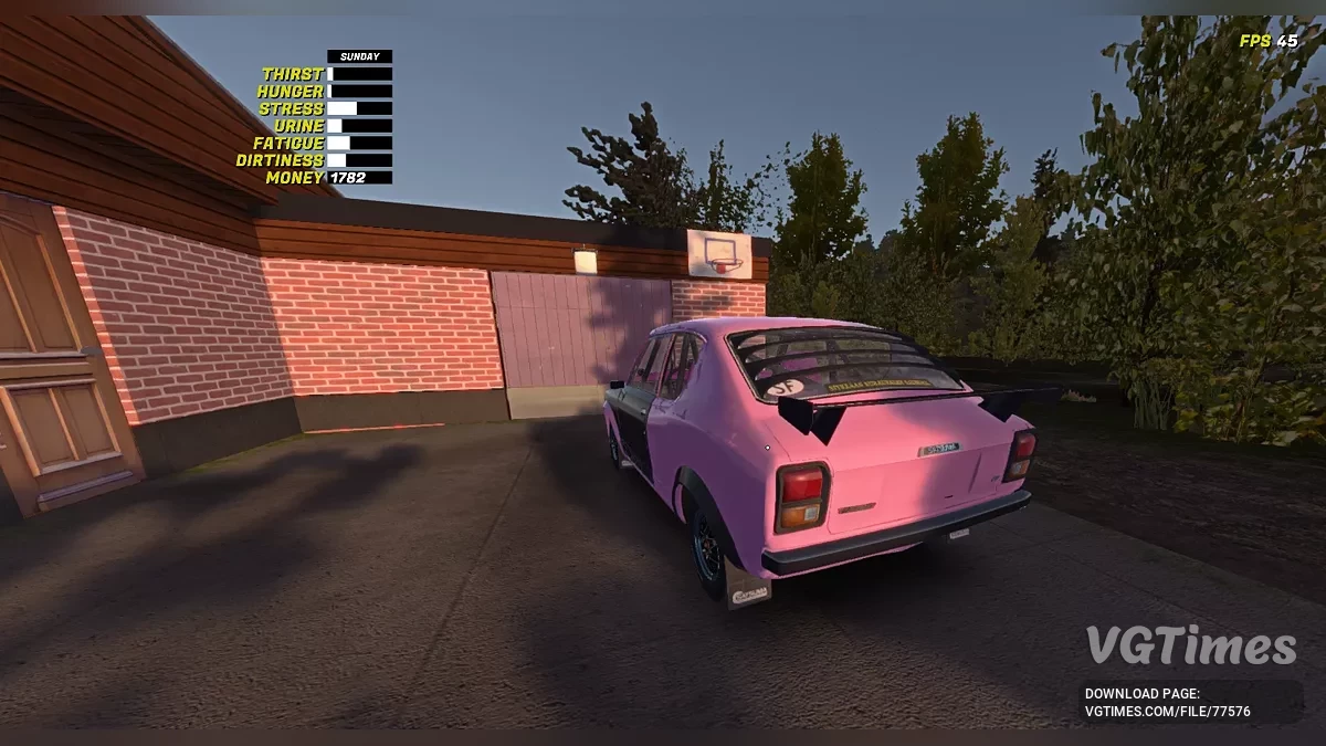 My Summer Car — Спортивная розовая Сатсума с тюнингом, 1782 марок