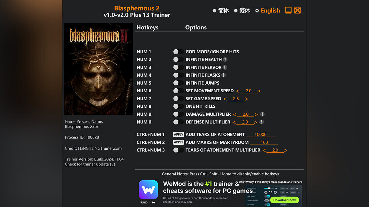 Blasphemous 2 — Трейнер (+13) [2.0]