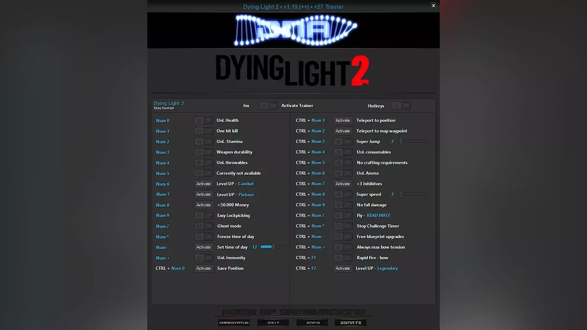 Dying Light 2 Stay Human — Трейнер (+27) [1.19]