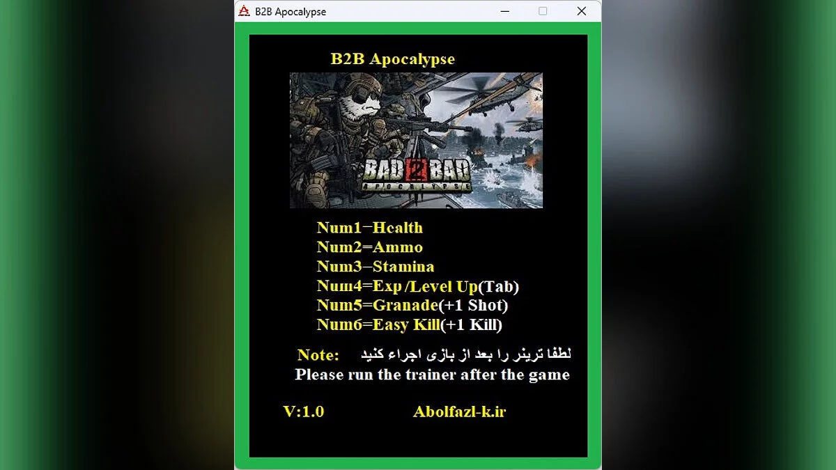 Bad 2 Bad: Apocalypse — Трейнер (+6) [1.0]