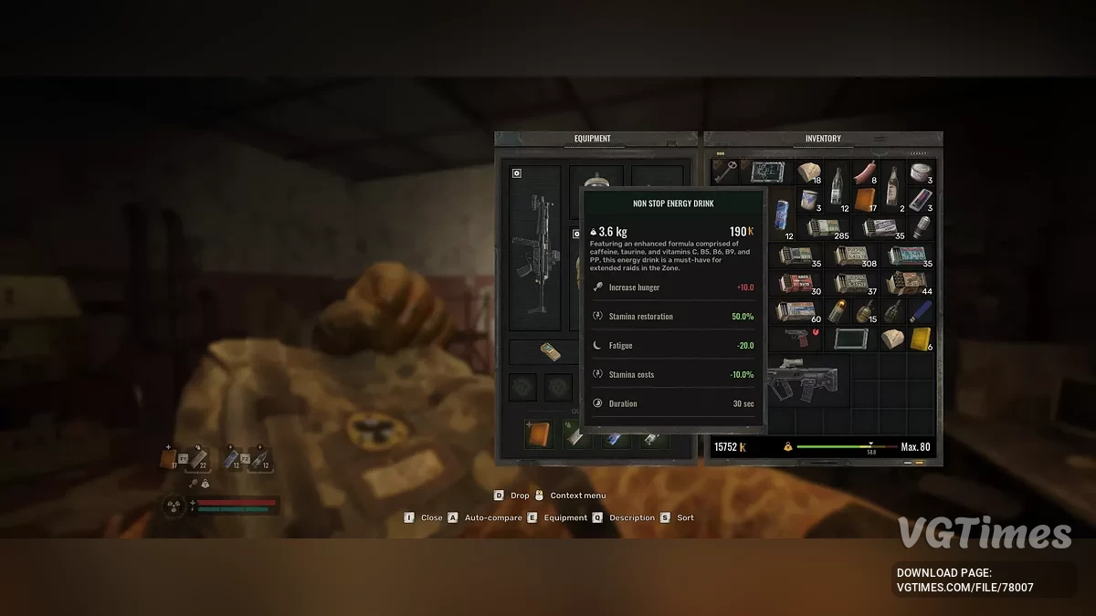 S.T.A.L.K.E.R. 2: Heart of Chornobyl — Числовой интерфейс для статистики расходных предметов