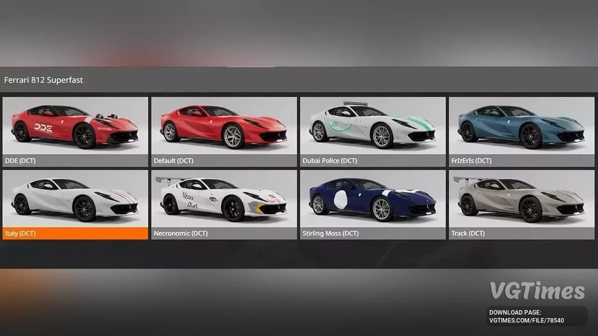 BeamNG.drive — Ferrari 812 SuperFast v1.0 (0.34.x)