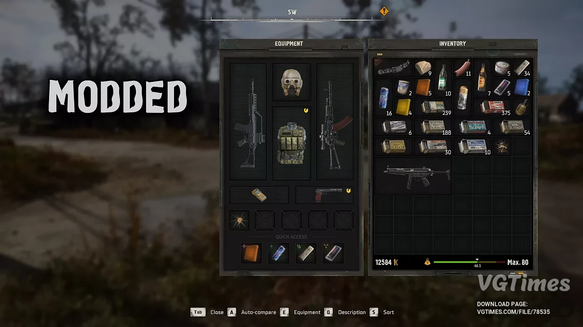 S.T.A.L.K.E.R. 2: Heart of Chornobyl — Расположение инвентаря по центру