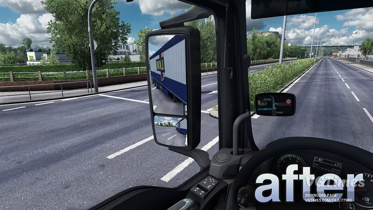Euro Truck Simulator 2 — Реальный угол обзора в зеркалах [1.53]
