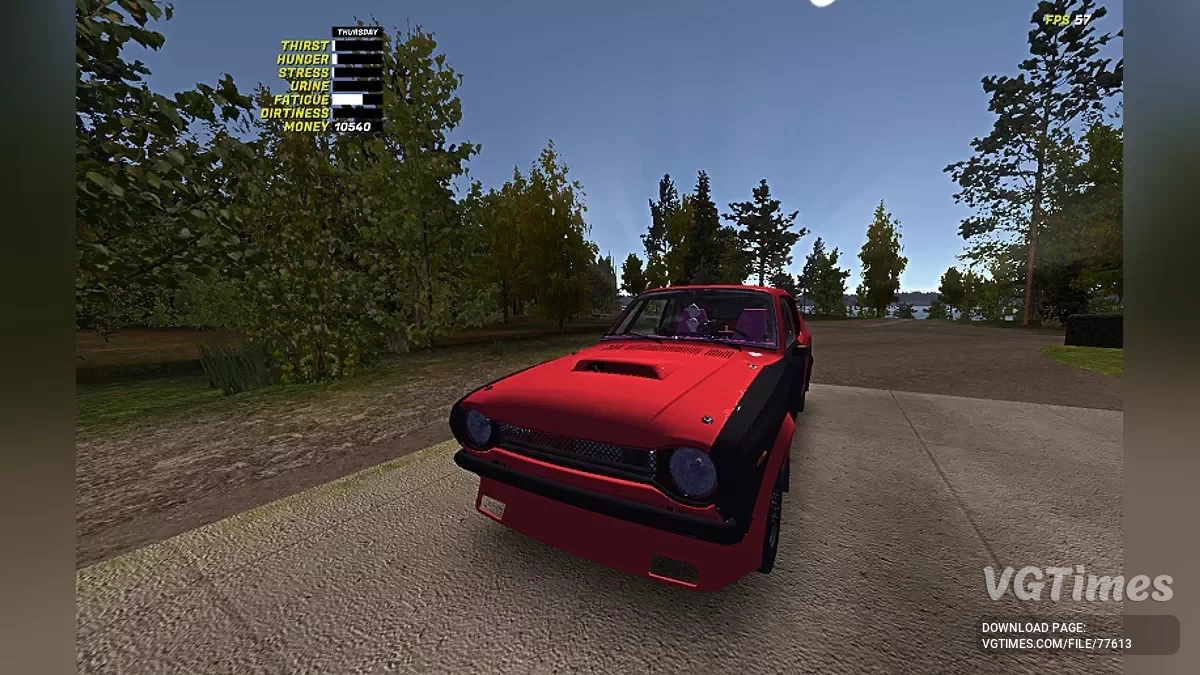 My Summer Car — Спортивная доработанная красная Сатсума с тюнингом, 10000к марок