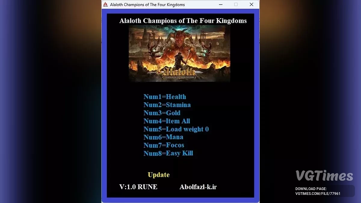 Alaloth: Champions of The Four Kingdoms — Трейнер (+8) [1.0]