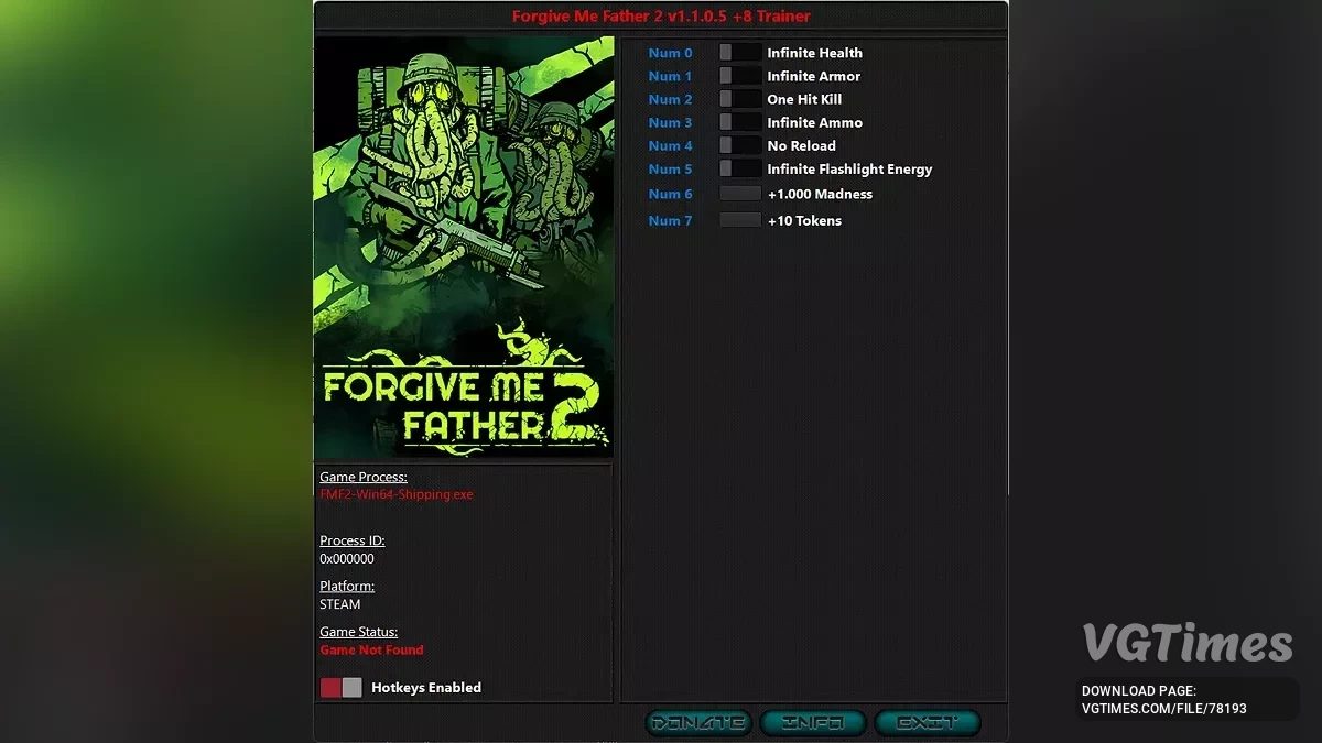 Forgive Me Father 2 — Трейнер (+8) [1.1.0.5]